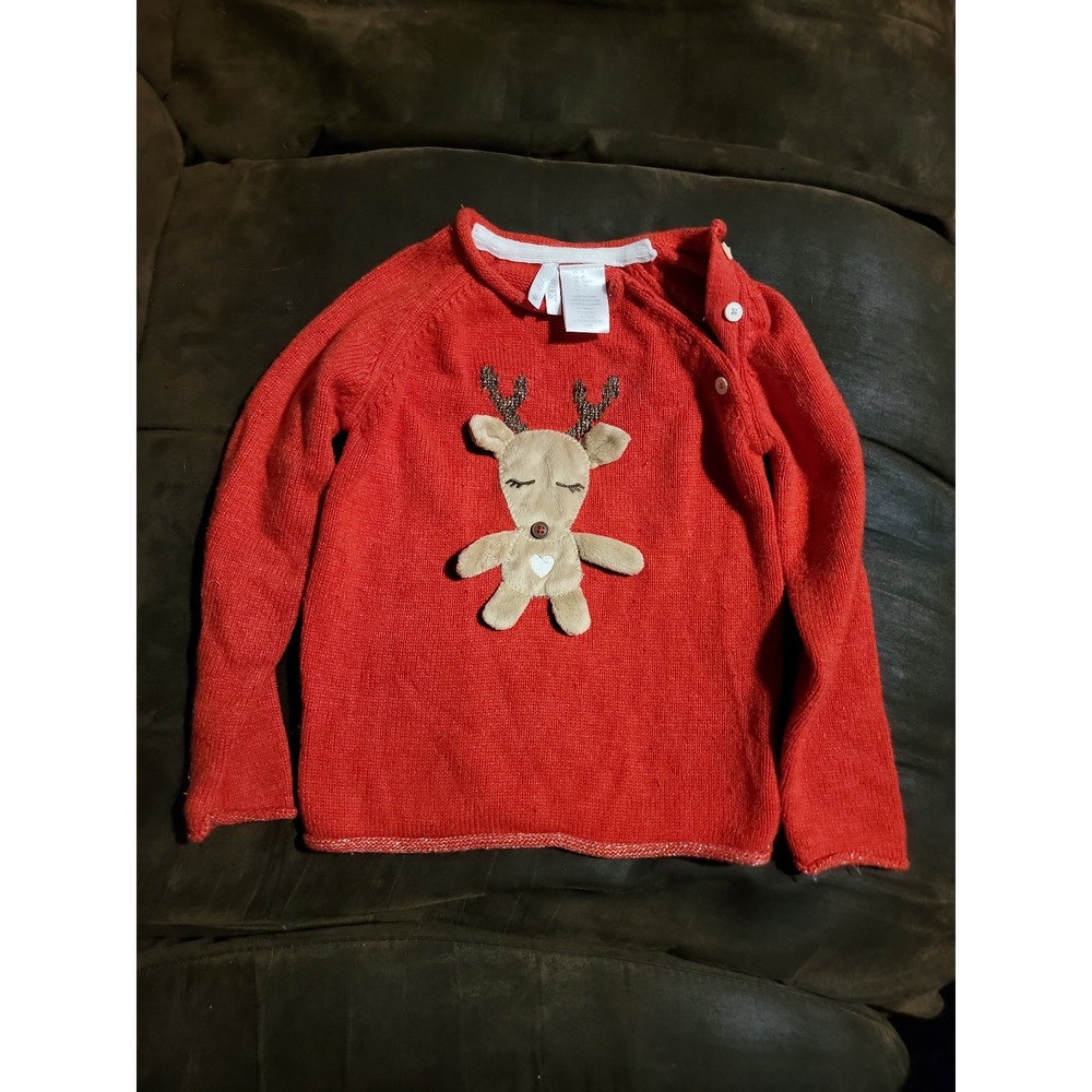 Lil pixies red Christmas holiday reindeer sweater size 4t